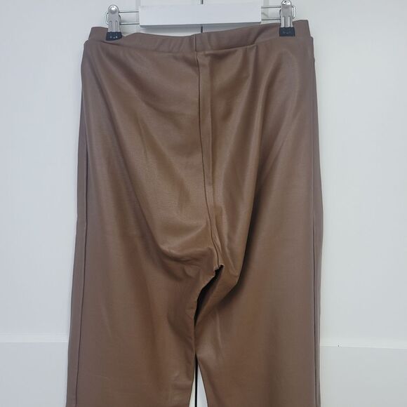 Skims Faux Leather Seamed Boot Cut Pant, Large - Picture 9 of 11